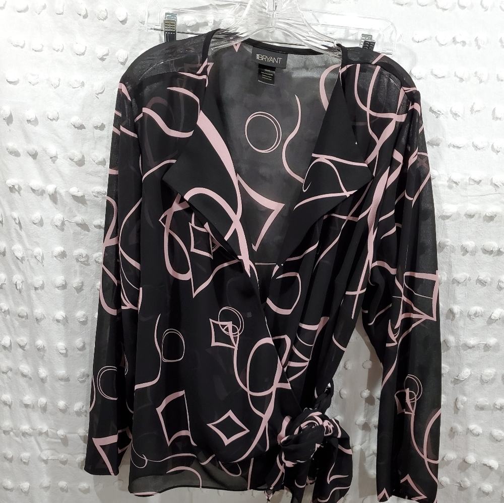 Side tie wrap blouse